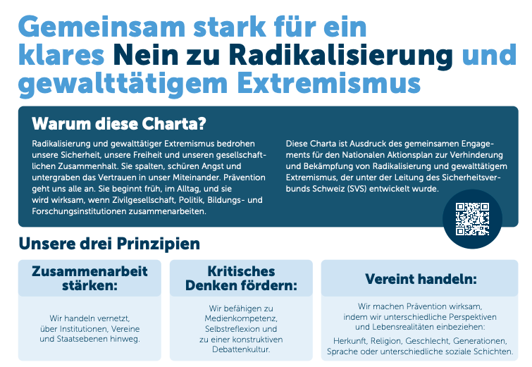 Neue Charta gegen Radikalisierung – Bund, Kantone und Gemeinden kämpfen gemeinsam gegen Extremismus